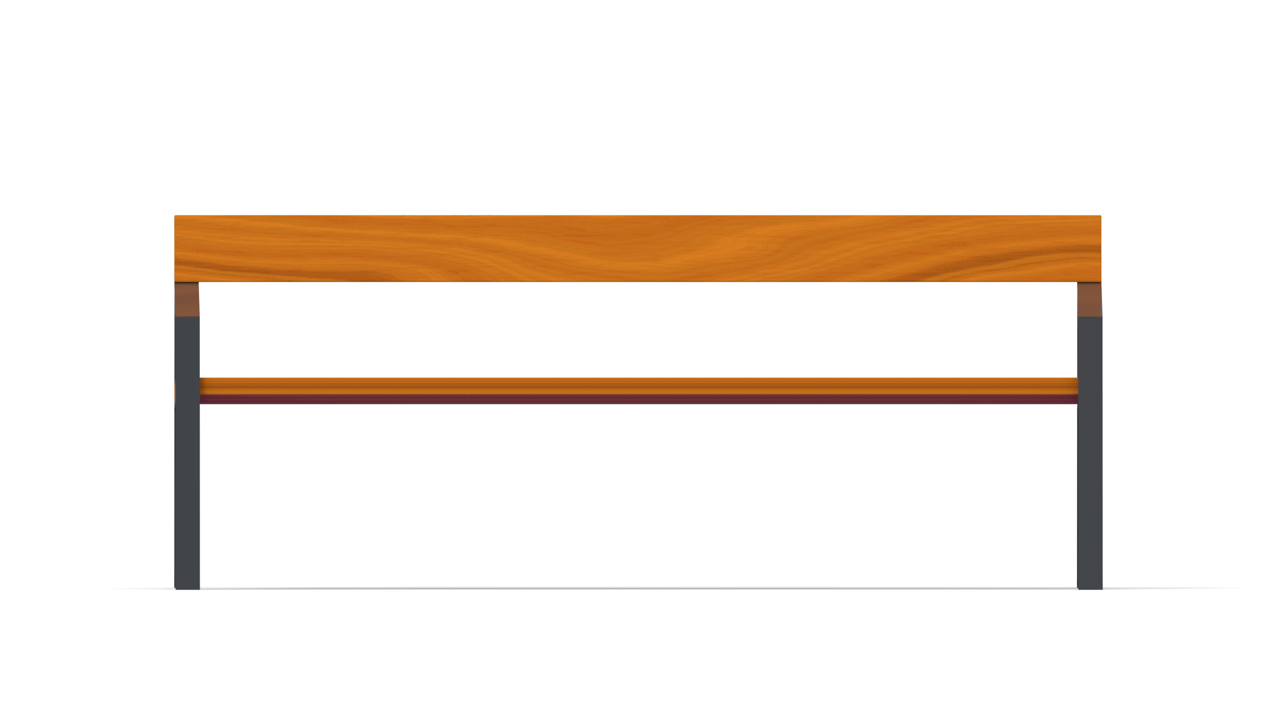 park bench with backrest counter view