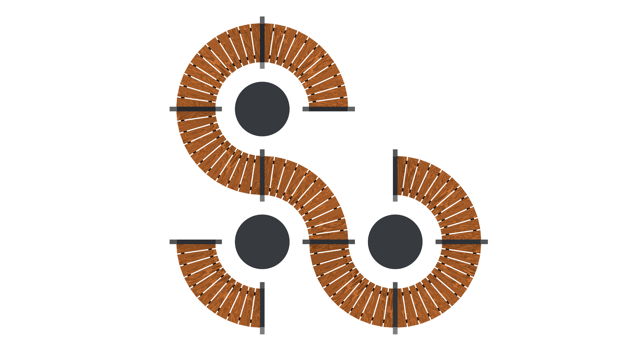 overview of outdoor seating with metal tables