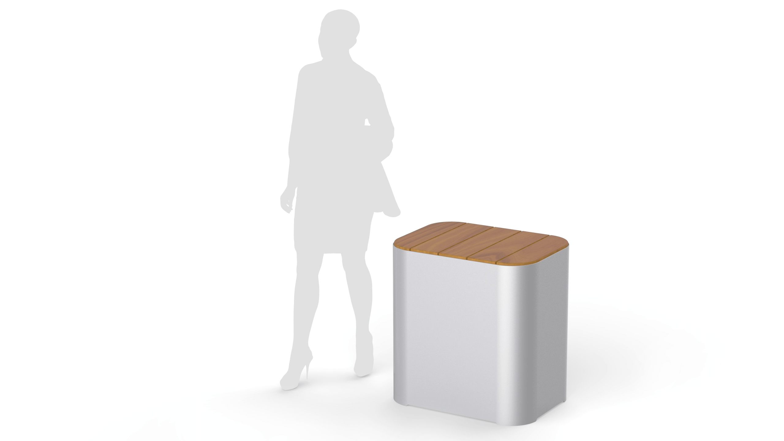 small park bench with human silhouette