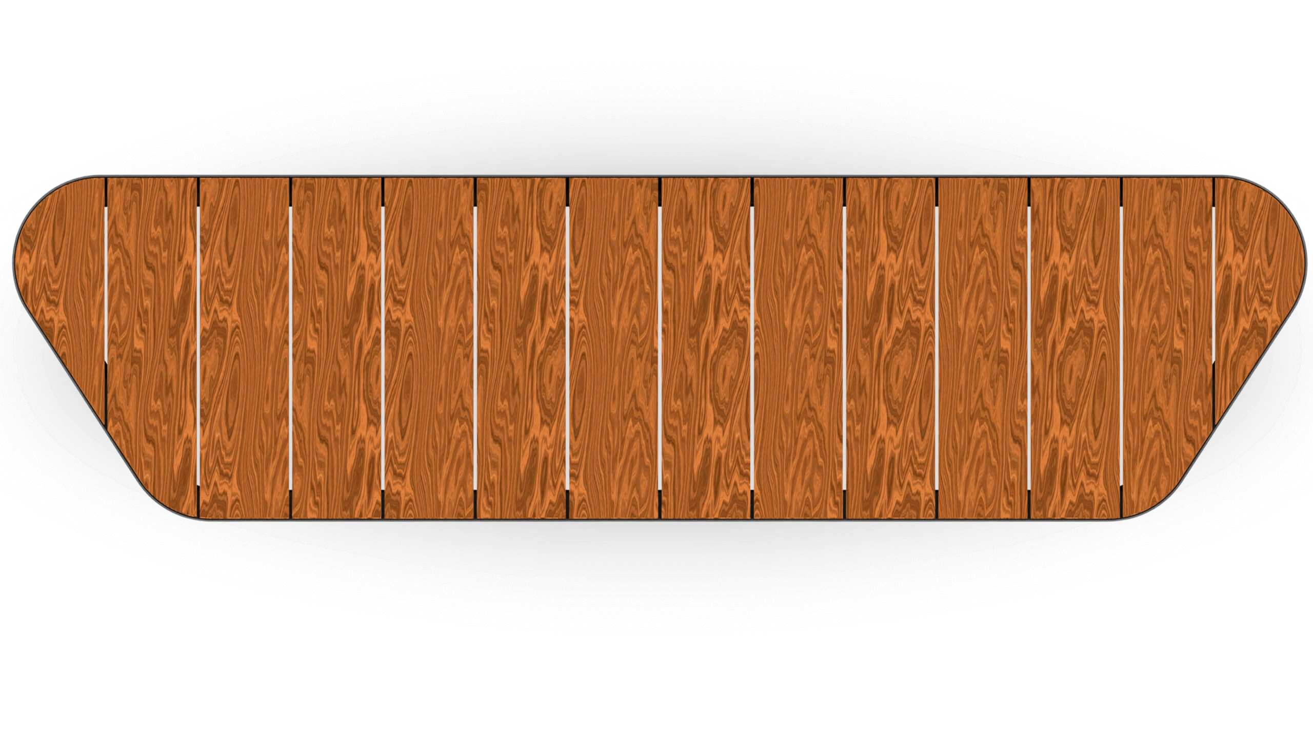 overview of modular picnic bench with a wooden plank seat