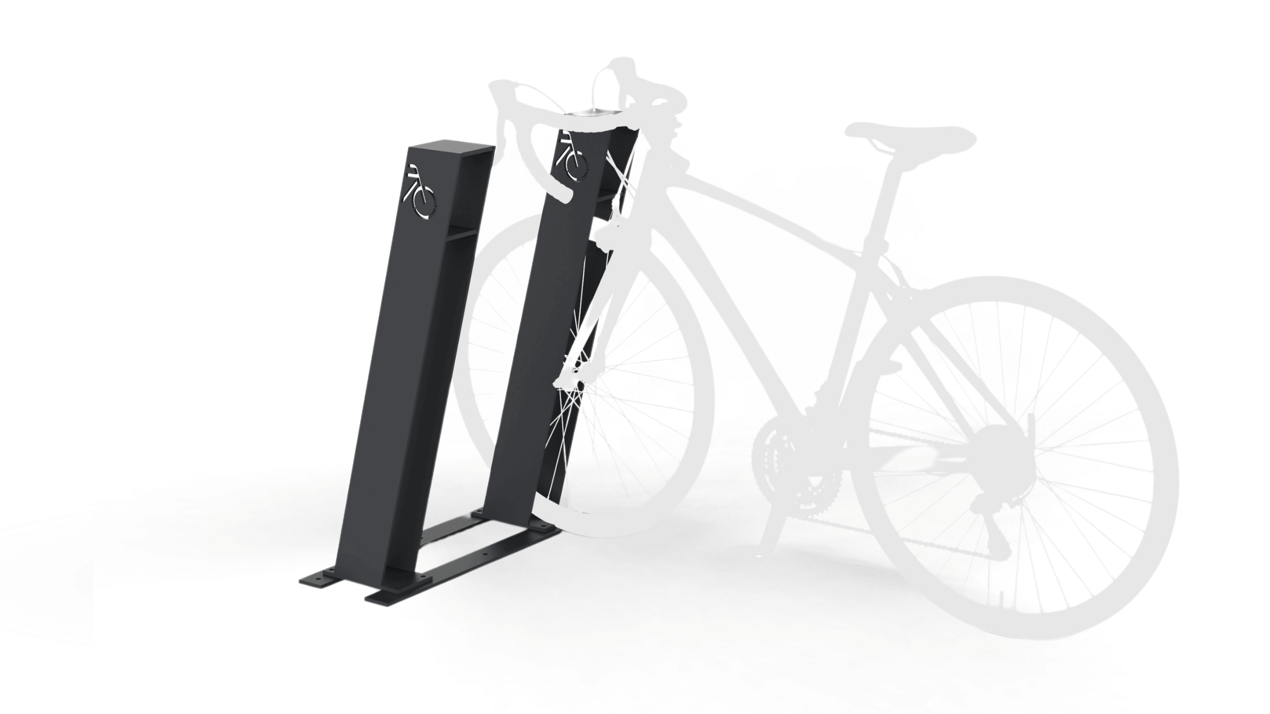 Bicycle stands block of 2 racks from steel