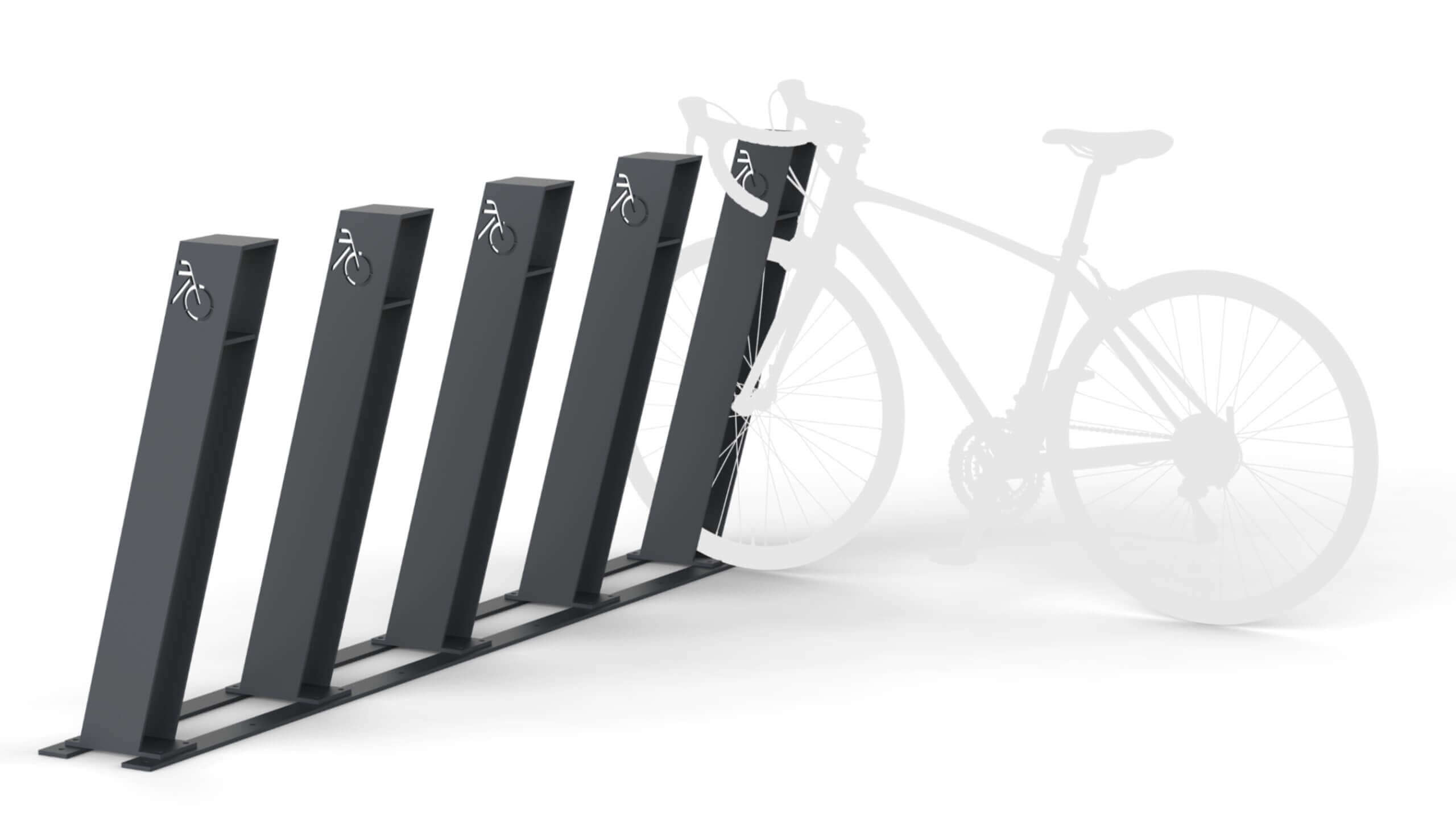 Bicycle storage racks block of 5 racks