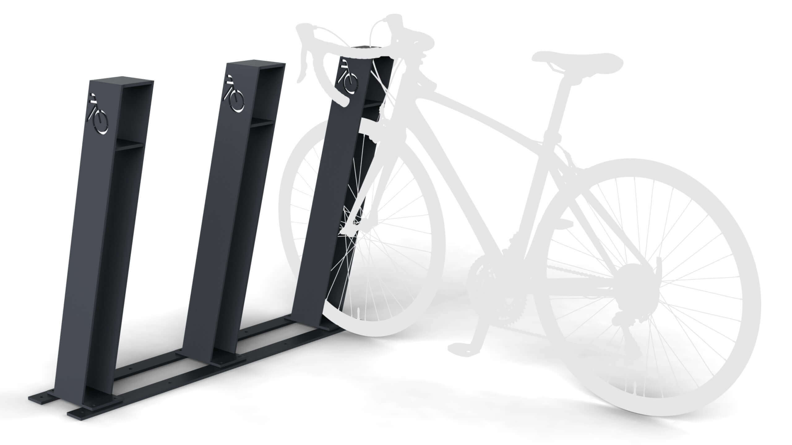 Bike storage solution block of 3 racks