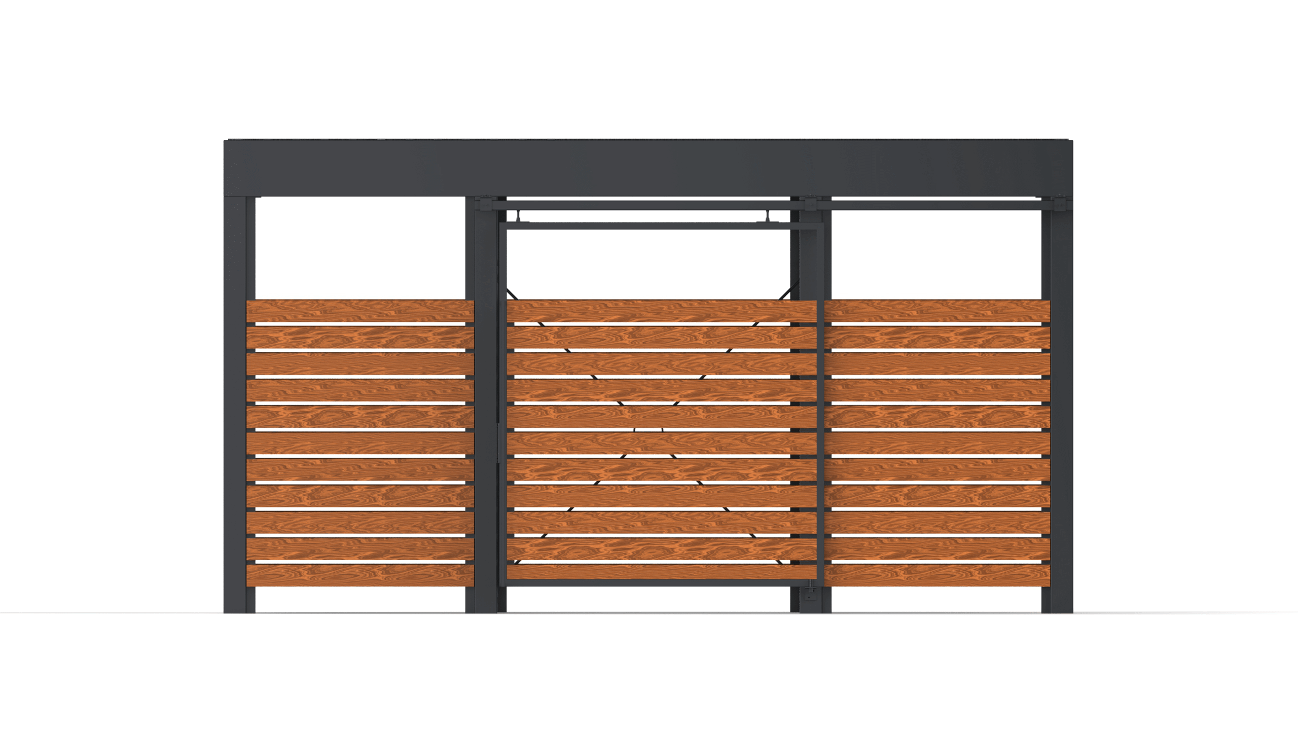 garbage can shelter with lockable door