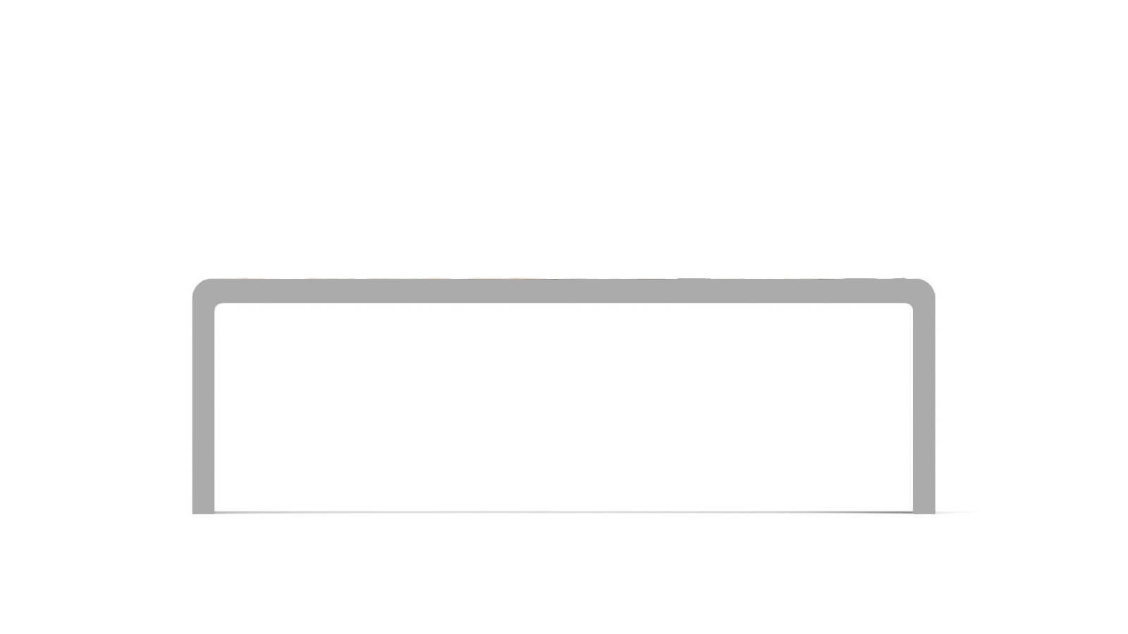 side view of minimalistic style outdoor table from steel