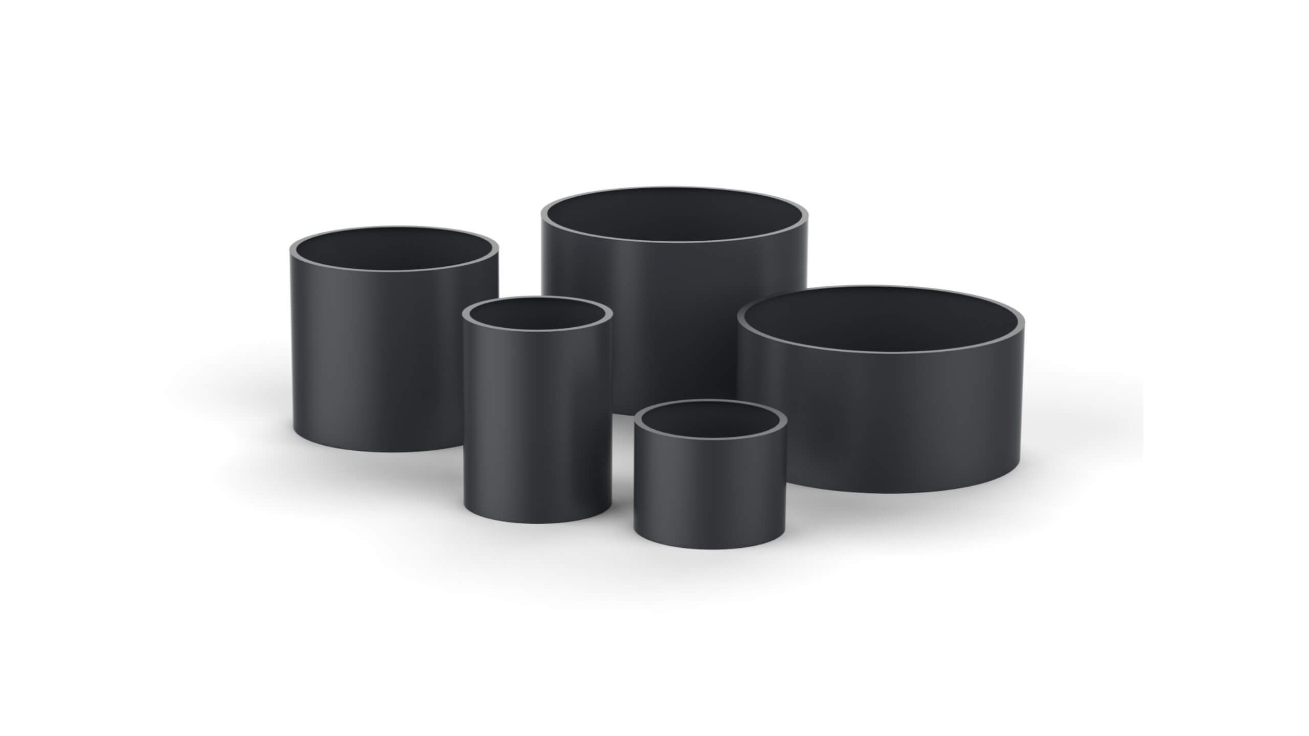 multiple plant containers from steel different height