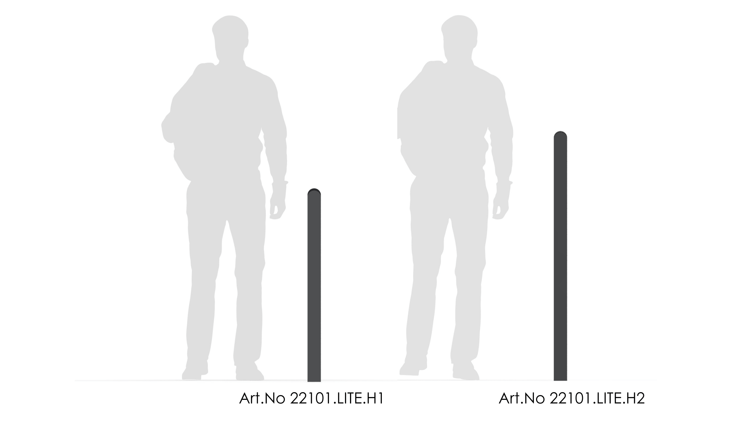 sidewalk separation barrier different heights