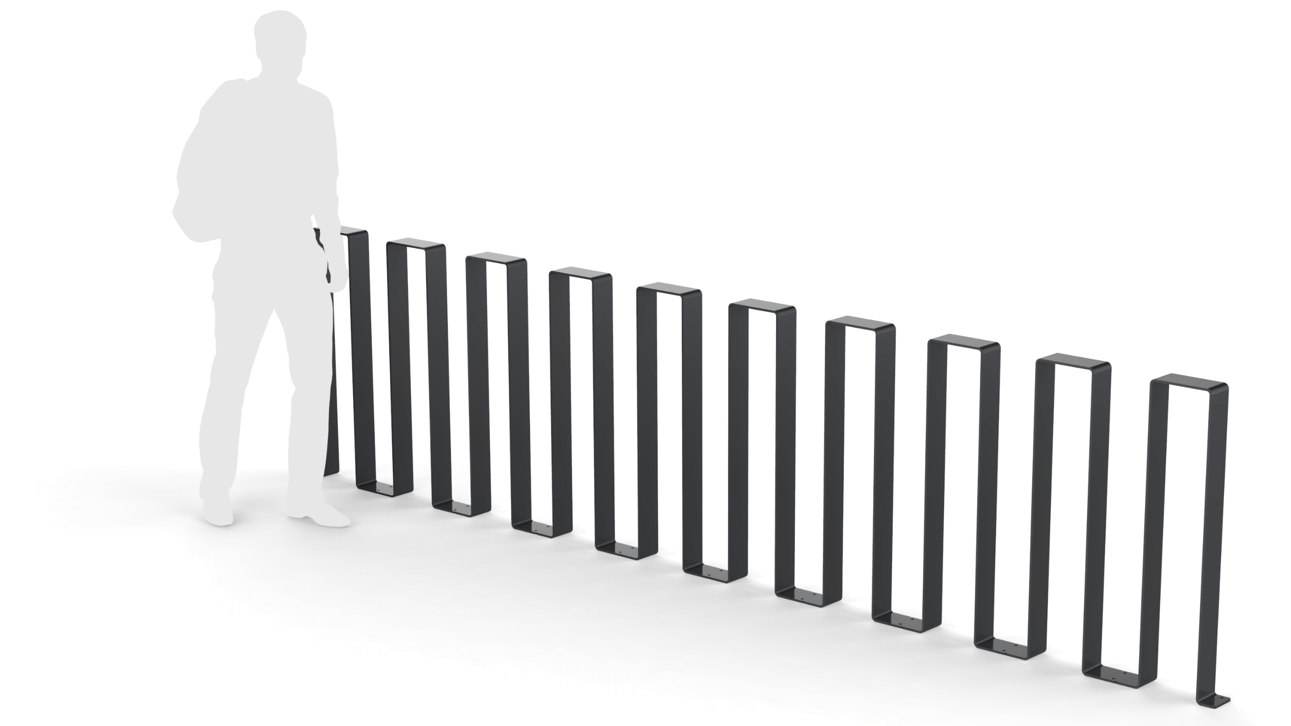 sidewalk separation barrier with human silhouette