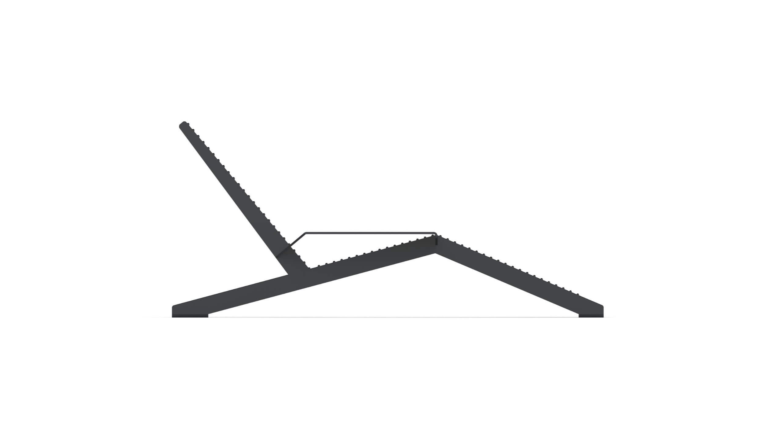 sun lounger with a handrest from steel