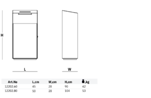 domensions of trash bin 12202
