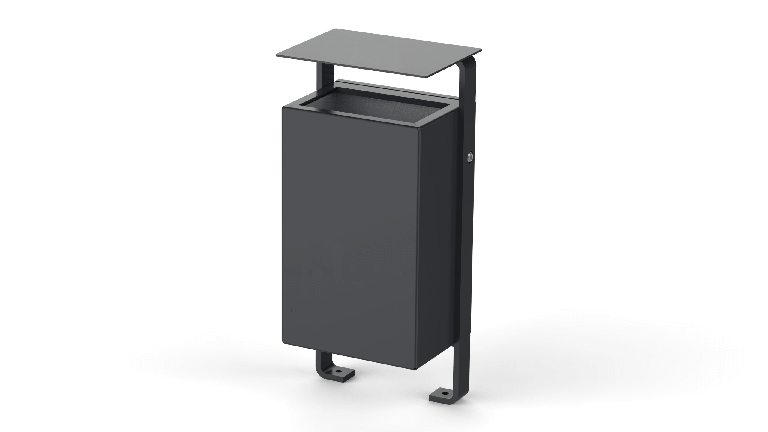 metal outdoor waste bin with lid